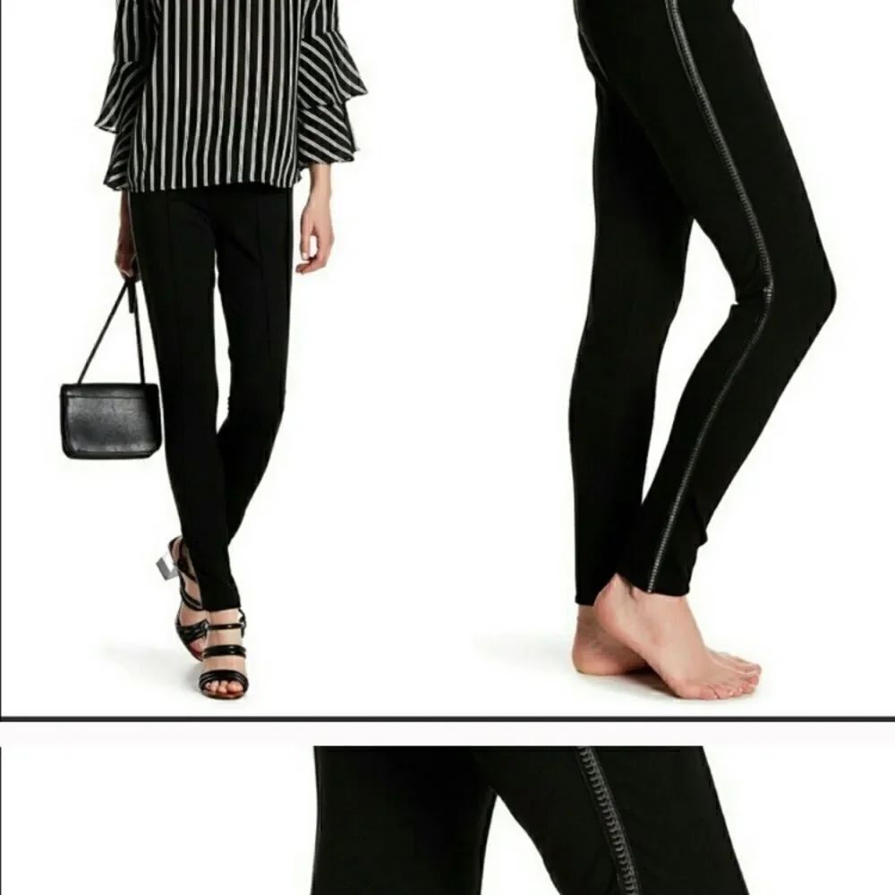 ROMEO & JULIET COURTURE POINTE LEGGINGS with silver bullets down legs .